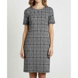 Calvin Klein Plaid Sheath Dress Short Sleeve Size 10